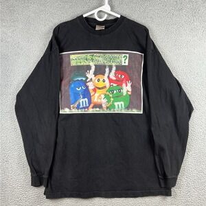 Vintage M & M Long Sleeve Tee Shirt Still Smokin Graphic Print Candy Smoking